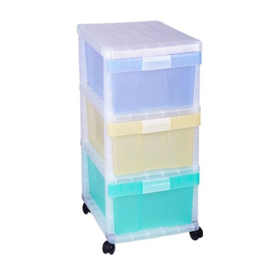 household cheap 3-layer clothes plastic storage cabinet drawer for sale